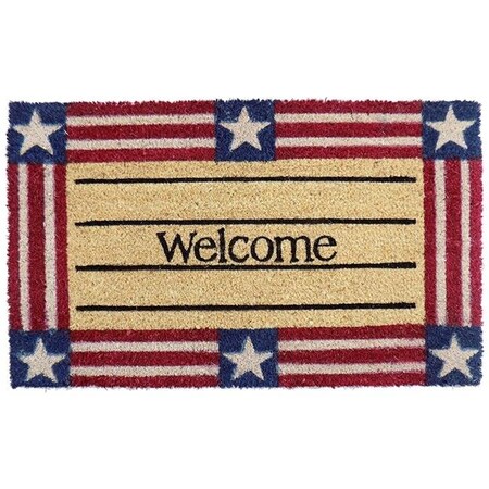 Imports Decor Inc Imports Decor 534PVC Welcome Stars and Stripes Door Mat 534PVC